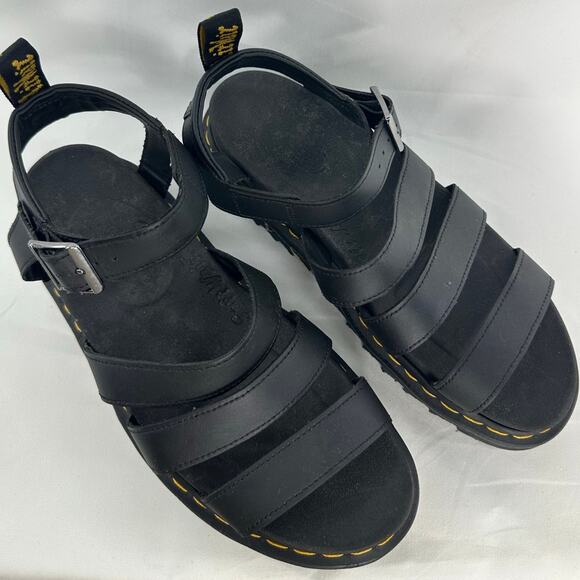 DR. MARTENS Blaire Sandal Black Strappy Platform size 10 - Picture 6 of 9